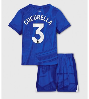 Chelsea Marc Cucurella #3 Hemmaställ Barn 2025-26 Kortärmad (+ Korta byxor)